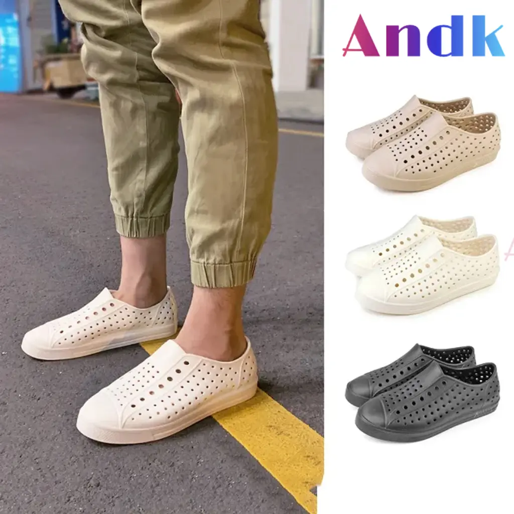 Andk 2025 Sandal Pria Musim Panas Sepatu Kasual Sandal Taman Pantai Pasangan Pria Wanita Uk:35-44 Hitam