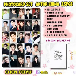 25Pcs Photocard Set Aktor Aktris China Dracin Print 2 sisi laminasi glossy tebal tidak pudar