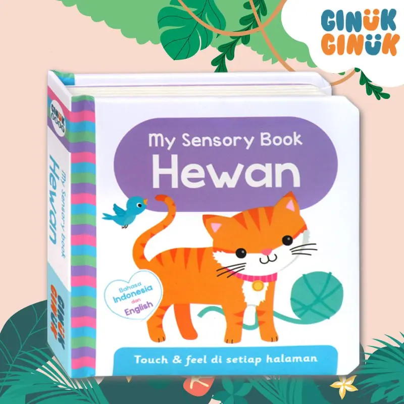 Bilingual My Sensory Book HEWAN board book - touch & feel di setiap halaman (Bhs Indonesia & Inggris)