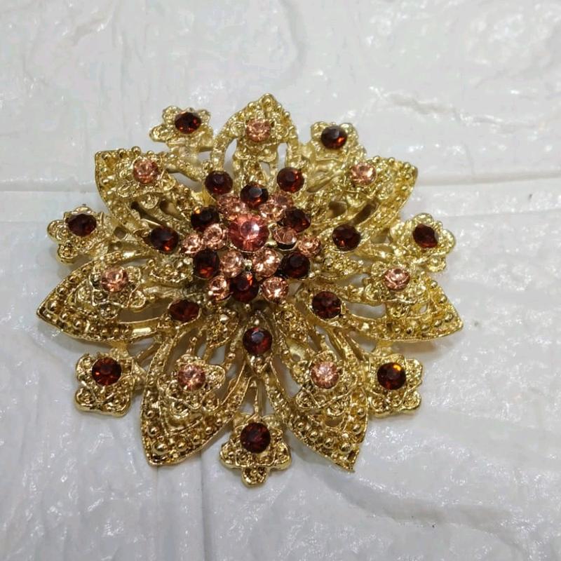Bros/Bros kebaya/bros hijab/Bros kebaya kutubaru/bros kebaya mewah/brooch/Bros kebaya Bulat Elegan Bunga Clips 3
