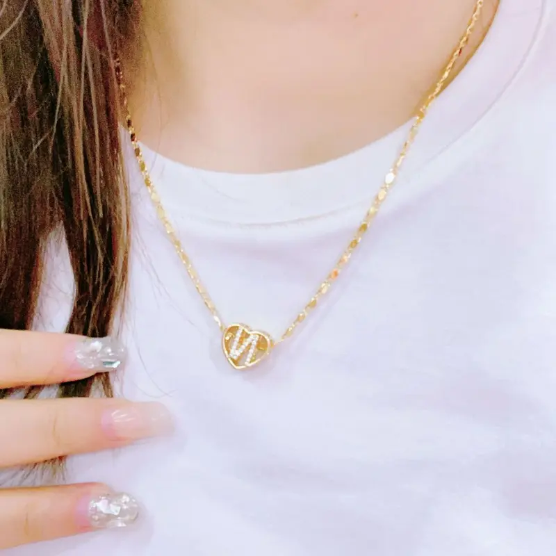 Kalung abjad Fashion Wanita liontin huruf 1
