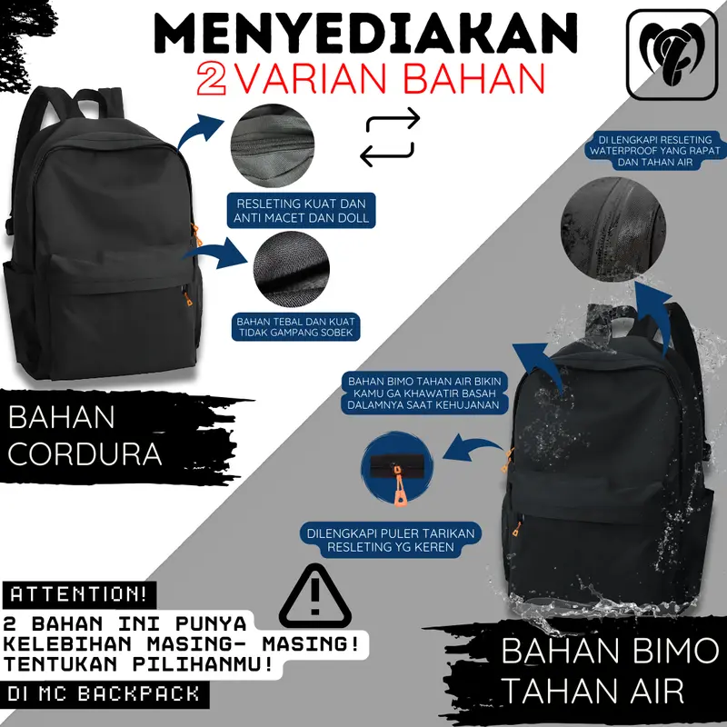 tas sekolah cewek cowok keren Anak dan Dewasa model Kekinian Tas Ransel McBackpack 8