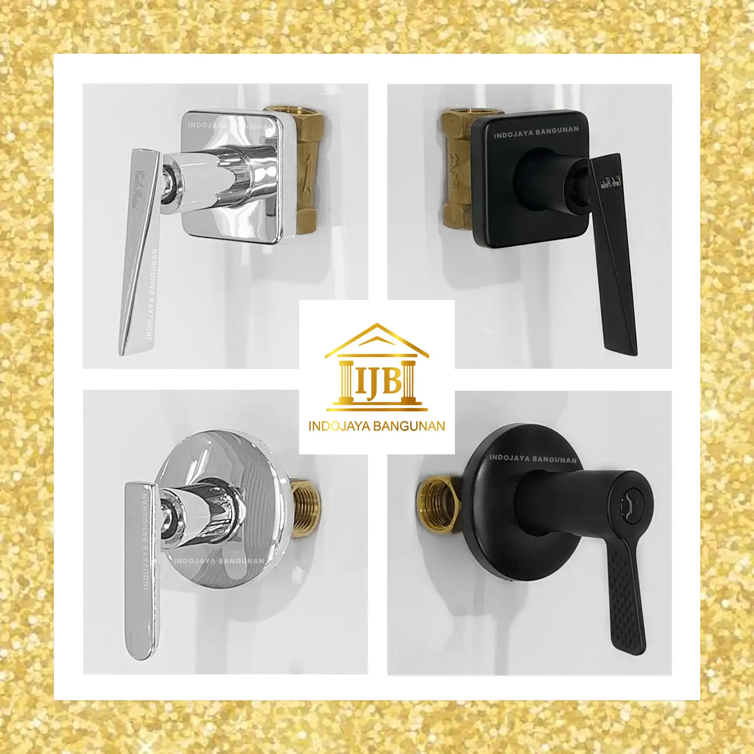 Stop Kran Tanam Dingin Stainless Hitam Chrome