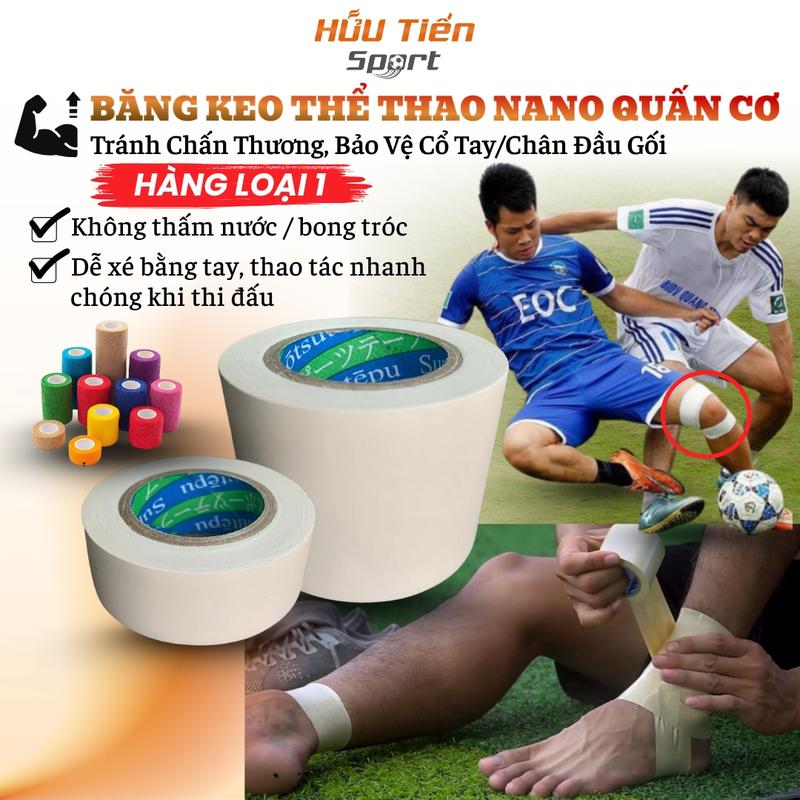 Băng Keo Nano Thể Thao Quấn Cơ Tránh Chấn Thương Bảo Vệ Cổ Tay Cổ Chân Đầu Gối Đá Banh Đá Bóng Gym Tennis