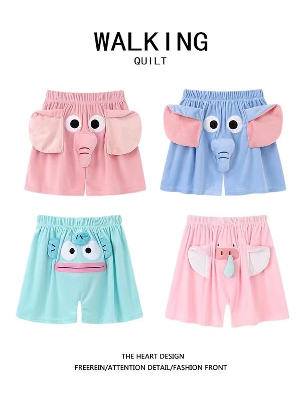 Walking Quilt Quần Đùi Hình Con Voi Thiết Kế Dễ Thương Voi Và Lợn Thích Hợp Cho Mùa Hè Đồ Ngủ Thích Hợp Cho Các Cặp Đôi Nữ Sinh Và Ký Túc Xá Mặc Nhà Màu Hồng Xanh Dương Xanh Lá