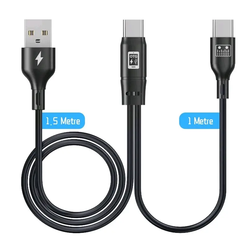 OTG Type C To Type C Soundcard Mixer Kartu Untuk Handphone Android Fast Charging Data Cable Adaptor
