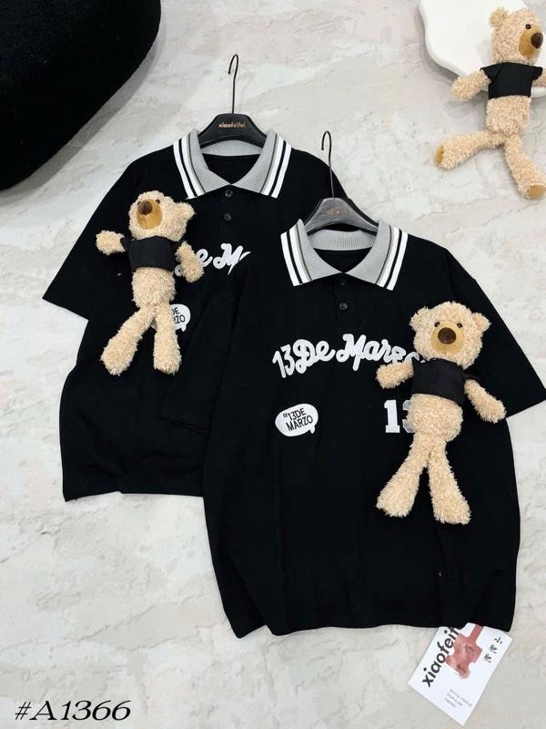 Product Introduction of Áo phông local brand nữ đen hàn quốc mùa hè áo thun girl phố fashion kèm gấu 12