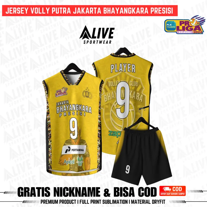 Jersey Voli Putra Jakarta Bhayangkara Presisi Terbaru 2024 Gratis