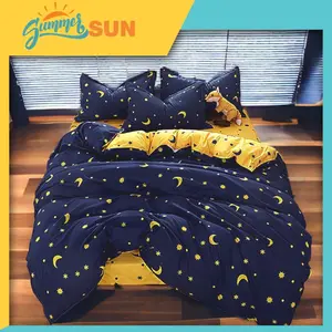 Promo Full Set Bed Cover Set Blue Moon Star Mix Yellow Star - Summersun