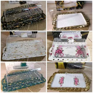 Fiorenza Wadah Bolu Marble Putih Hitam Tosca Mawar List Gold MP MH MT LGM AK AG 578 untuk Kue dan Dessert