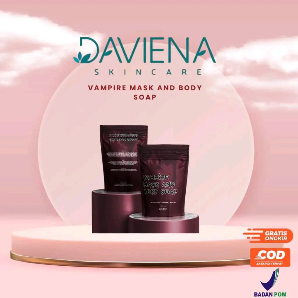 DAVIENA VAMPIRE MASK AND BODY SOAP Mencerahkan kulit Perawatan Hitam Bunga Tubuh Mawar Kusam Merah Pencerah Mandi Membersihkan Scrub Wangi