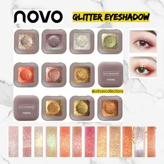 NOVO Glitter Eyeshadow Make up Shimmer Eyeshadow Pallette Waterproof ORIGINAL Novo Eyeshadow