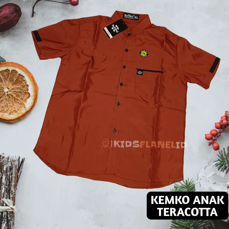 COD Kemeja Koko Anak Laki-laki Polos Lengan Pendek Bahan Katun usia 2 3 4 5 6 7 8 9 10 Tahun KF043 8