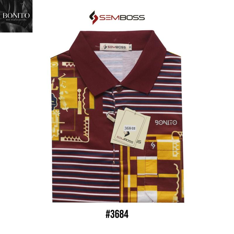 KAOS KATUN PRIA KERAH WANGKI SEMBOSS BAHAN KATUN, BAHAN LEMBUT, DAN ADEM 3684 KAOS LENGAN PENDEK Polo Baju 5