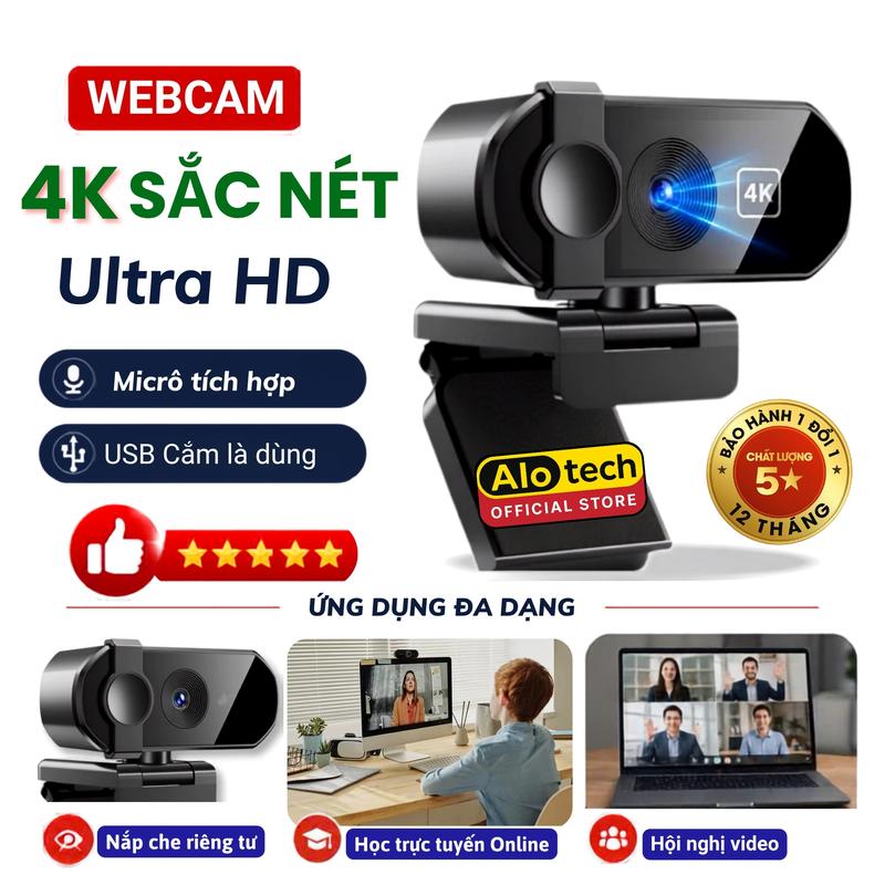 Webcam 4k 2k Livestream Có Mic Camera Chuyên Nghiệp Dành Cho PC Laptop Tiktok…