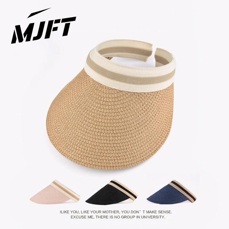 Mũ cói Hở nửa đầu nữ MJFT Vành rộng Chống nắng Đi biển Nón Hàn Quốc Thích hợp cho du lịch mùa hè và sử dụng ngoài trời