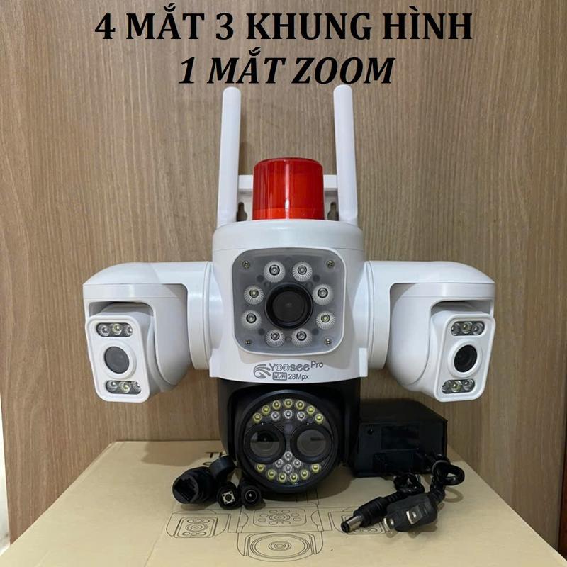Yoosee Camera 4 Mắt 3 Khung Hình F60JD - Ống Kính Zoom Cận Cảnh Hình Ảnh Sắc Nét Góc Quan Sát Rộng Xoay 4 Chiều Đàm Thoại 2 Chiều Theo Dõi Chuyển Động