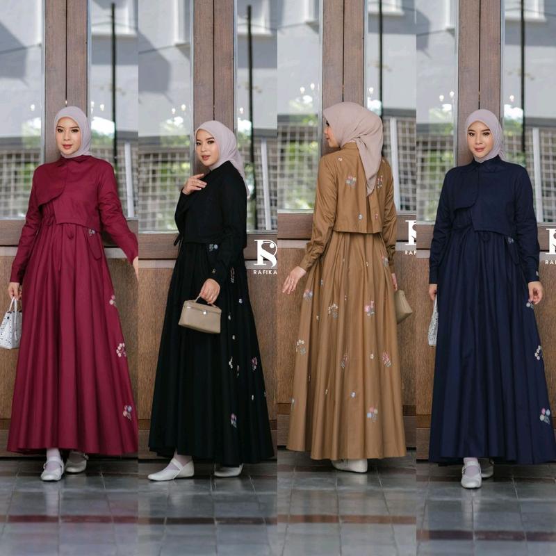 GAMIS DRESS TERBARU HABIBA MIDIDRESS PREMIUM ORI BY RAFIKA 1