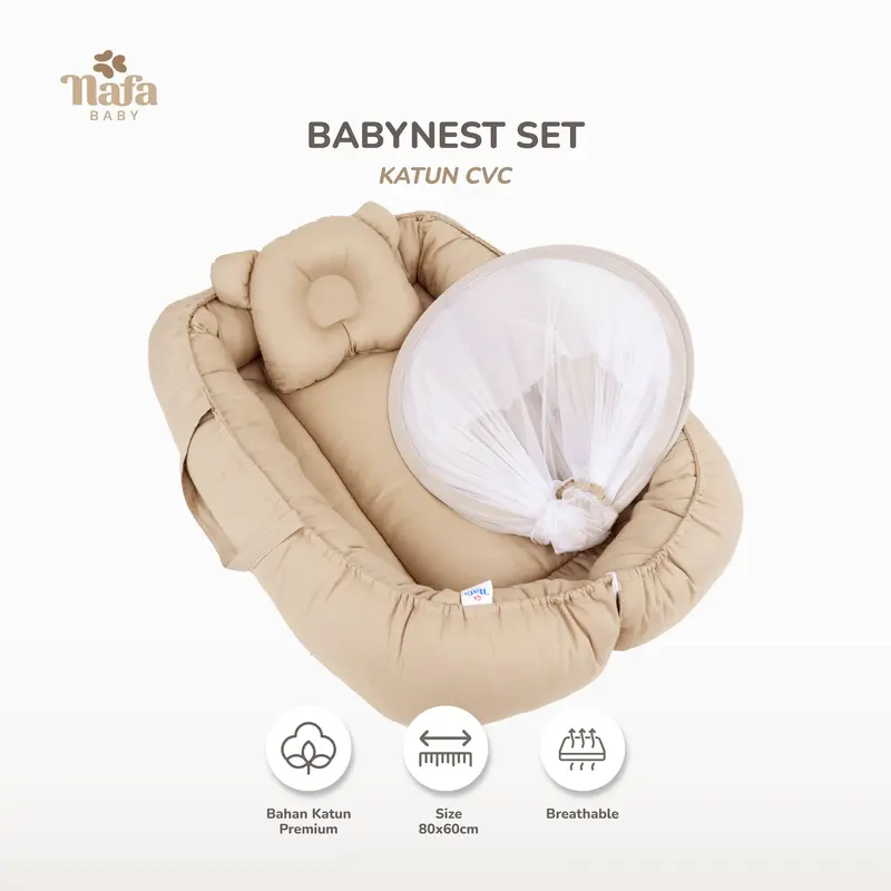 NAFA BABY - Baby Nest Set Kasur Bayi Kelambu Anti Nyamuk 2