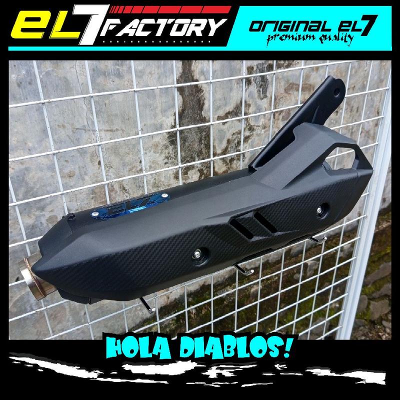 Knalpot Motor Matic EL7 Factory Exhaust Copy Shijiro Full Set Muffler + Tameng airblade All Motor Matic Leheran Stainless Steel 1,2 ML 3