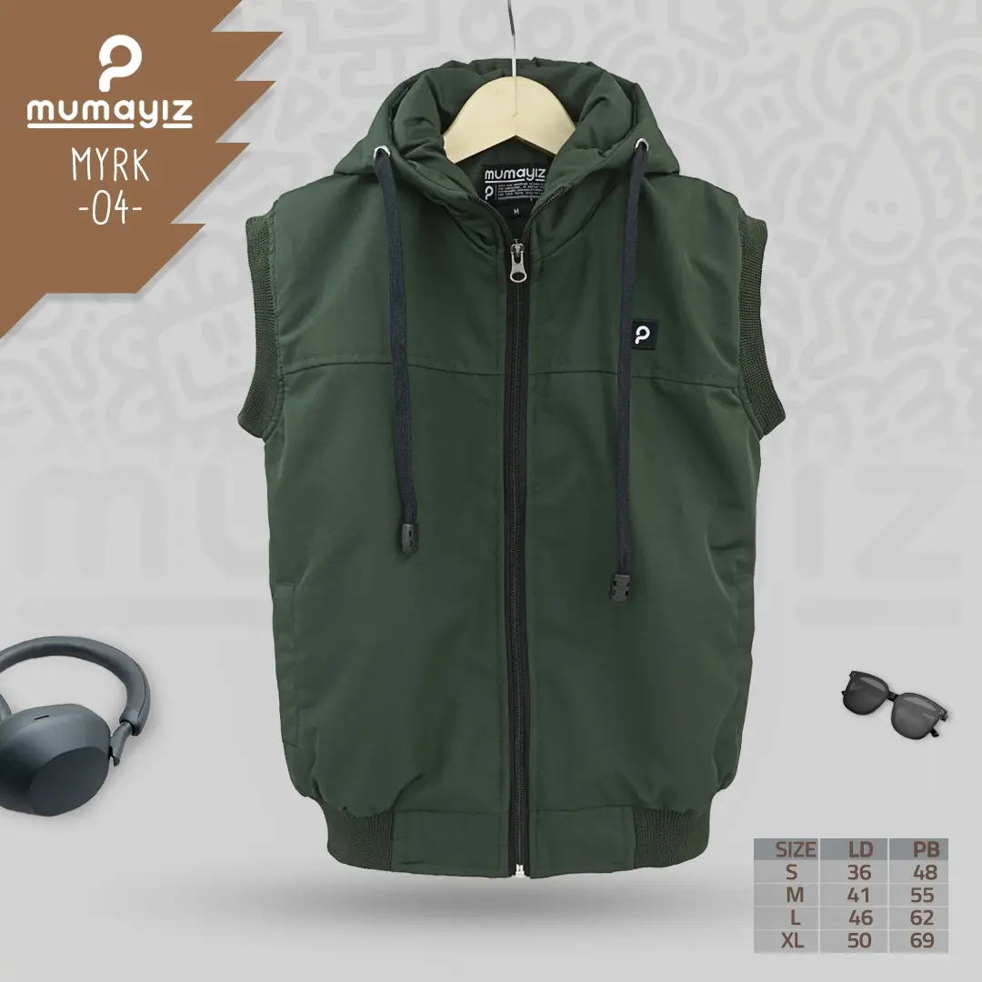 MUMAYIZ Jaket rompi kupluk anak usia 4-15 tahun bahan parasut