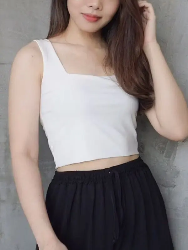 Atasan Crop Tank Top Wanita Bahan Spandek RC - Cewek, Pendek 5