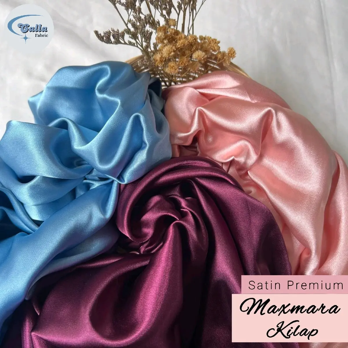 SETENGAH METER Kain Satin Maxmara Kilap Premium ( HARGA PER 50cm KAIN )