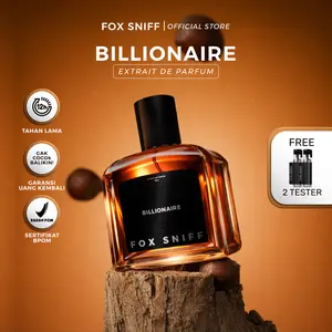 Fox Sniff – Billionaire Parfum Pria Aroma Sweet Woody Extrait De Perfume Aroma Wangi Tahan Lama Hingga 8 Jam Tidak Bekas Di Pakaian Dan Wangi Meninggalkan Jejak