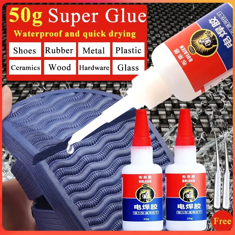 50ml Superglue Multifungsi Kuat Semua Bahan yang Dapat Ditempelkan Bukti Air 502 Untuk Sepatu Logam Kayu 0