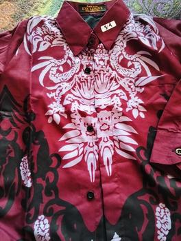Product Review of Abimana burgundi kemeja batik pria slimfit lapis furing full body terbaru from W**a M**e 1