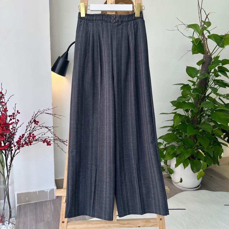 QUẦN LINEN GÂN FORM SUÔNG NỮ KHOÁ NÚT PHÍA TRƯỚC - LƯNG THUN PHÍA SAU THANH LỊCH NHẸ NHÀNG