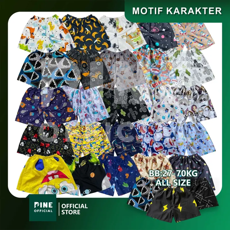 PAKET 10 PCS 5PCS BOXER Celana Pendek Pria Wanita Motif Pantai Hotpants Unisex Terbaru 3