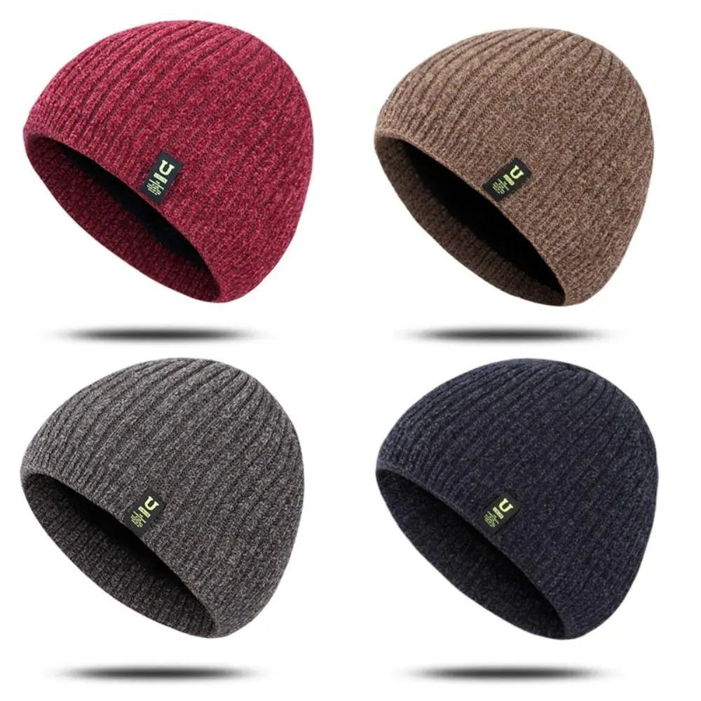 Topi Kaitan Musim Sejuk, Selesa untuk Lelaki, Ketibaan Baru, Sesuai untuk Menunggang Luar, Manset Regangan, Topi Rajutan, Topi Beanies Termal Lembut
