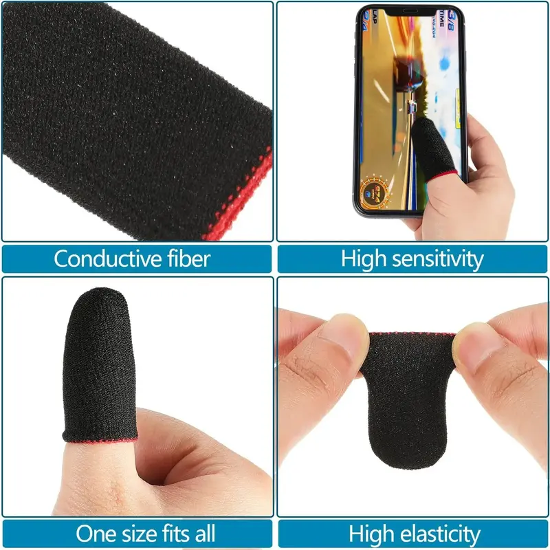 Tay Áo Ngón Tay, 5 Cặp, Dành Cho Trò Chơi Di Động PUBG, Liền Mạch, Chống Mồ Hôi, Thoáng Khí, Găng Cánh Tay, Thích Hợp Cho Màn Hình Cảm Ứng Nhạy Cảm, Tuyệt Vời Để Chơi Game 3