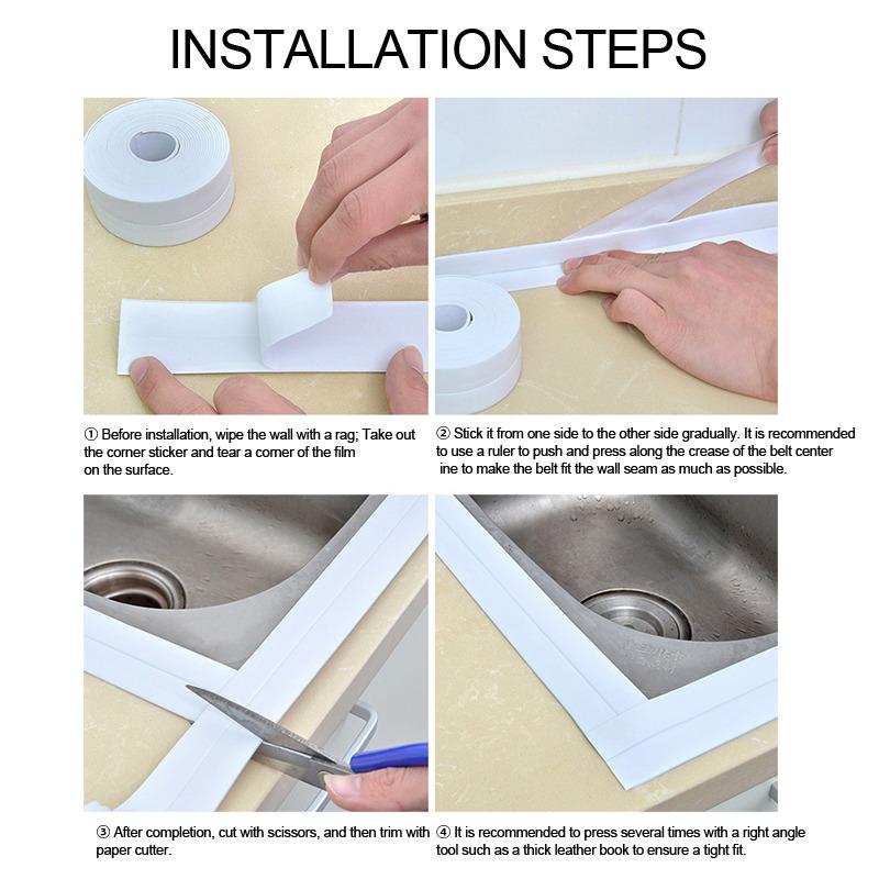 300CM Waterproof PVC Adhesive Tape for Sink/Stove/Bathroom/Kitchen 7