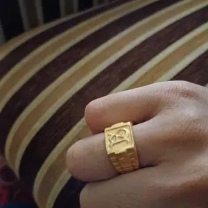 Cincin A lapis emas balut kristal premium