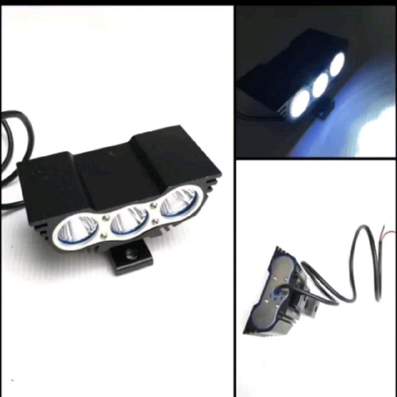 Paket lampu sorot led 3mata Owl + saklar 3mode on off 30watt 12-24volt lampu tembak sorot motor universal 7