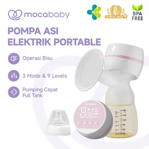 Mocababy Pompa ASI Nirkabel Listrik Portabel Pompa ASI Otomatis Penuh Hisap Kuat dengan Pengalaman Tanpa Nyeri Mode Pijatan Cocok untuk Bayi Baru Lahir Mudah Dibersihkan Berisik Rendah Dapat Diisi Ulang Pompa Satu Sisi
