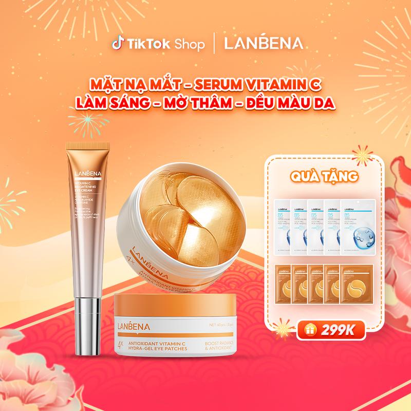   LIVE  Mặt Nạ Mắt Kem Mắt Vitamin C LANBENA Hỗ Trợ Dưỡng Sáng Giảm Thâm Quầng Mắt Mờ Thâm Sạm Nám Đều Màu Da Giảm Sắc Tố Melanin Căng Mọng Mịn Màng Nuôi Dưỡng Phục Hồi Làn Da Hiệu Quả 