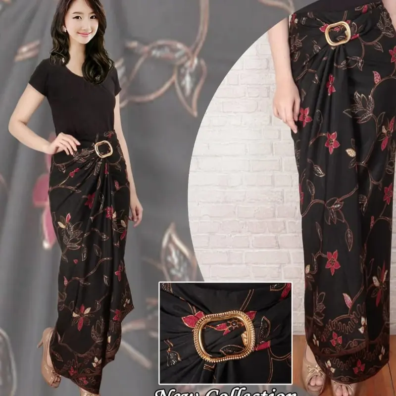 BINAYA SET One Set Kebaya Brokat dan Rok Lilit Motif Batik Kain Katun 7
