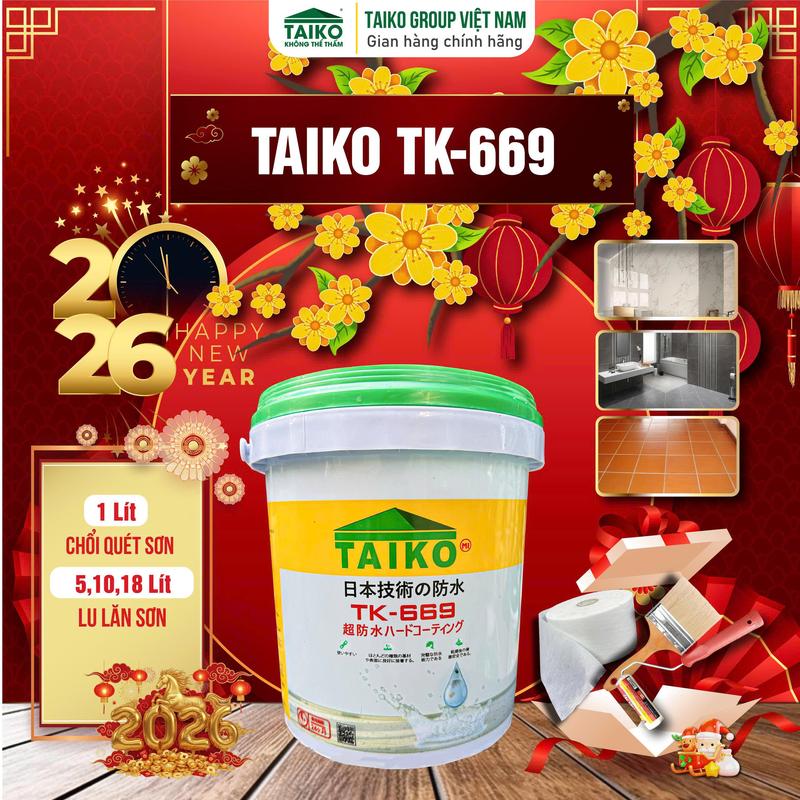    Đủ Size  Sơn Chống Thấm Trong Suốt TAIKO 669 Dung Môi - Xử Lý Lộ Thiên Sàn Đã Ốp Lát Phủ Bóng Gỗ Đá Kim Loại Chống Thấm Sàn Nhà Vệ Sinh Nhà Tắm 