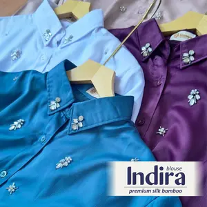 INDIRA Silk Blouse Payet [ Bamboo Silk Premium ] Atasan Wanita Mewah