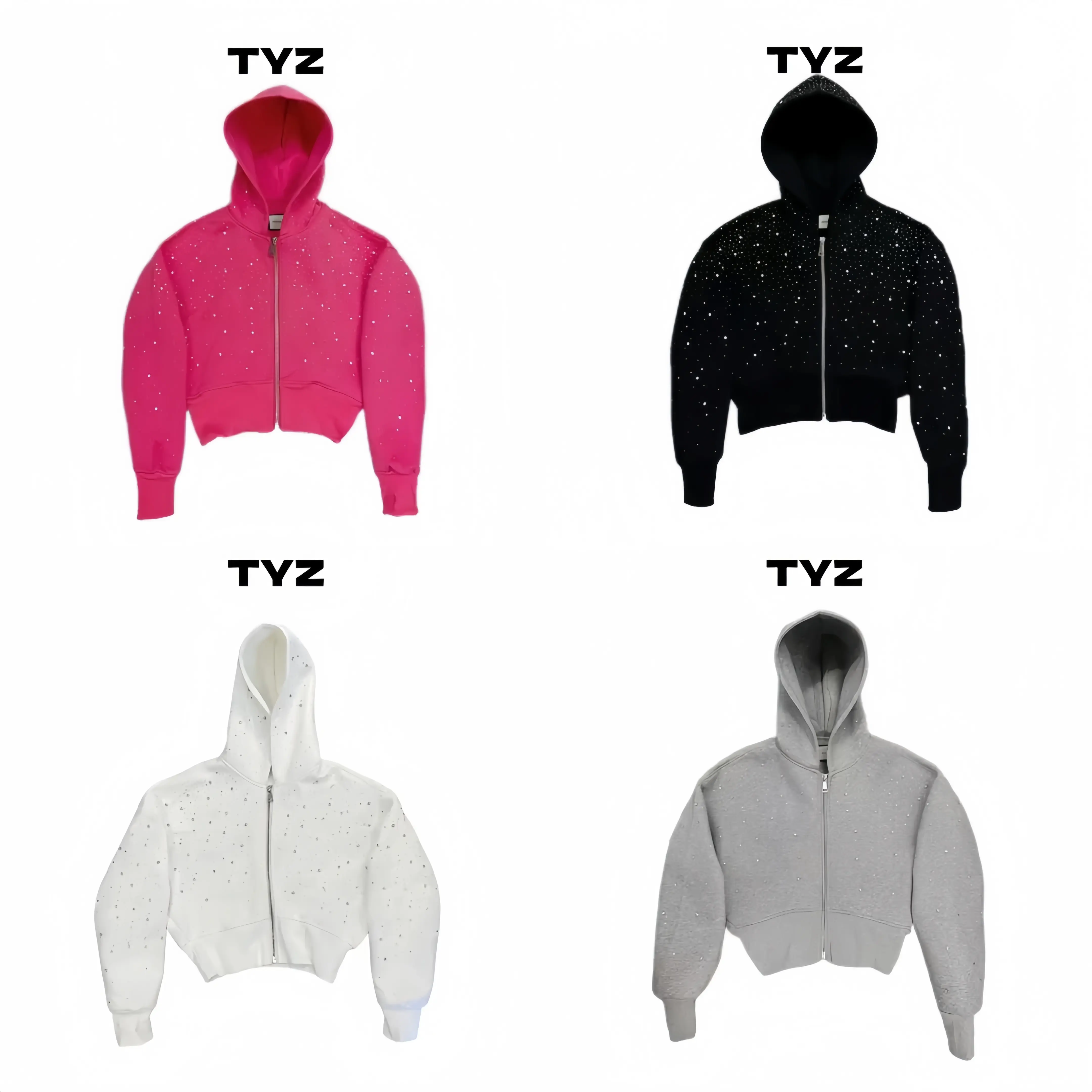 TYZ 2026 新春新作 オリジナルデザイン ラインストーン付き フード付き
