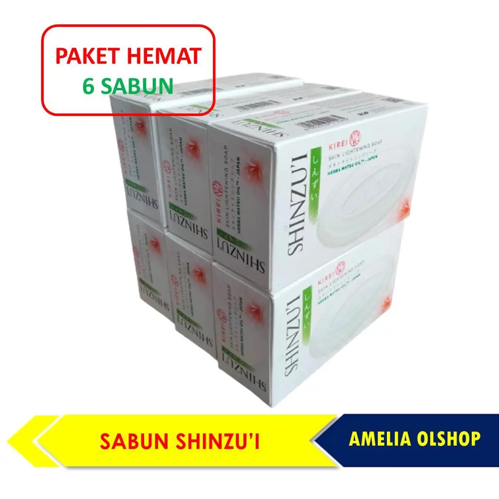 PAKET HEMAT 6-3 PCS SABUN SHINZUI SKIN LIGHTENING BAR SOAP 80GR | SABUN MANDI BATANG | PASTA GIGI PEPSODENT 75GR / Memudarkan / Pencerah/ Perawatan  Berminyak Tubuh Mencerahkan Memutihkan