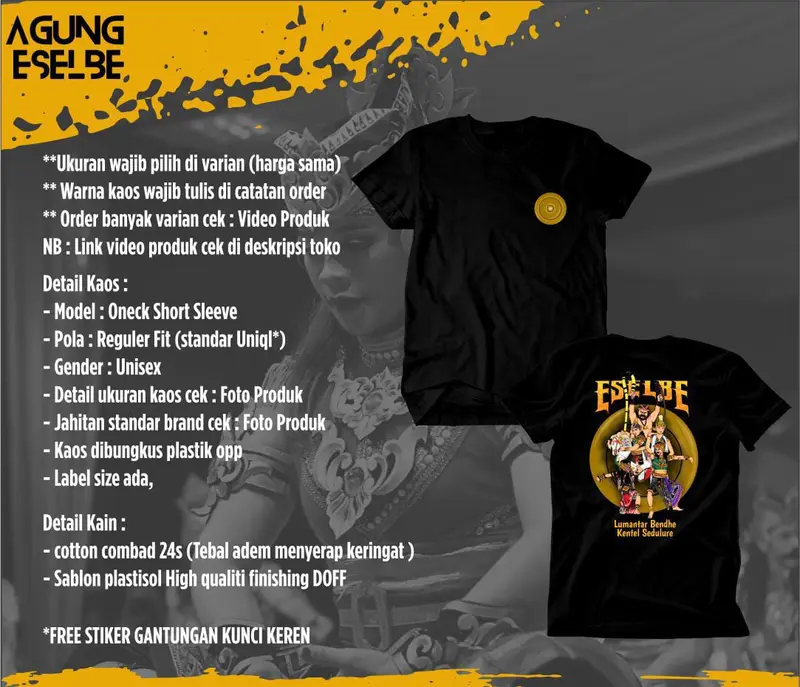 KAOS LUMANTAR BENDHE KENTEL SEDULURE BRAND AGUNG ESELBE 2