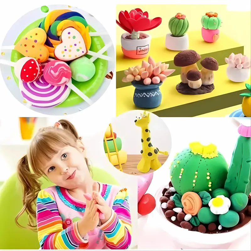 Vlimberry 24Pcs Warna Mainan Clay Polymerr Mainan Anak Slime Edukasi Dough Colour Play Permainan Squishy Toys 3