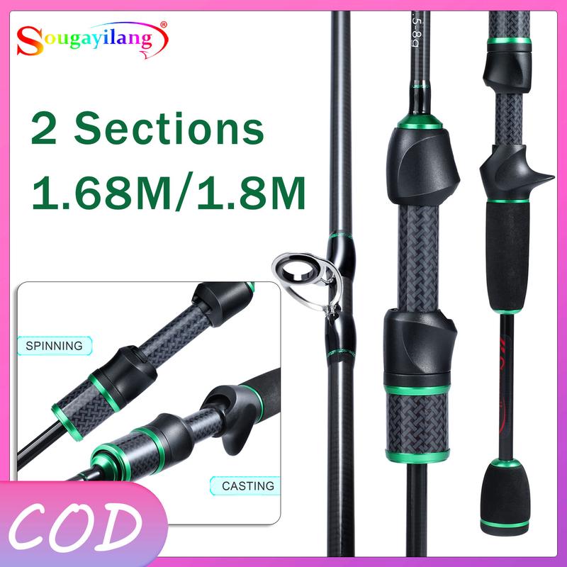 Cần Câu Cá Sougayilang 1.68M 1.8M 2 Phần Cần Câu Đứng Và Đúc Chất Liệu Sợi Carbon Cao Cần Câu Có Thể Gấp Gọn Du Lịch Tay Cầm EVA Thích Hợp Cho Người Lớn