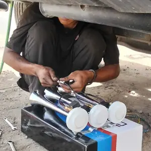 Klakson Telolet 3 Corong 3 Suara Maroo 12/24V Klakson Angin untuk Mobil Truk & Bus Car