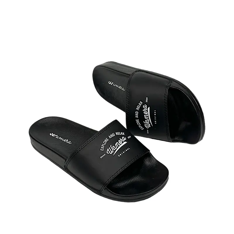 SANDAL WAMERA - Moonlight Black White Sandal Slop Pria&Wanita Sandal Slide Santai Unisex 3