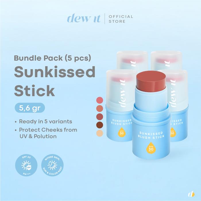 Gambar Dew It - Bundle Sunkissed Sticks SPF30 PA+++ - 5pcs | Blush On, Highlighter, Bronzer Stick dari Dew It Kota Tangerang Selatan Tokopedia